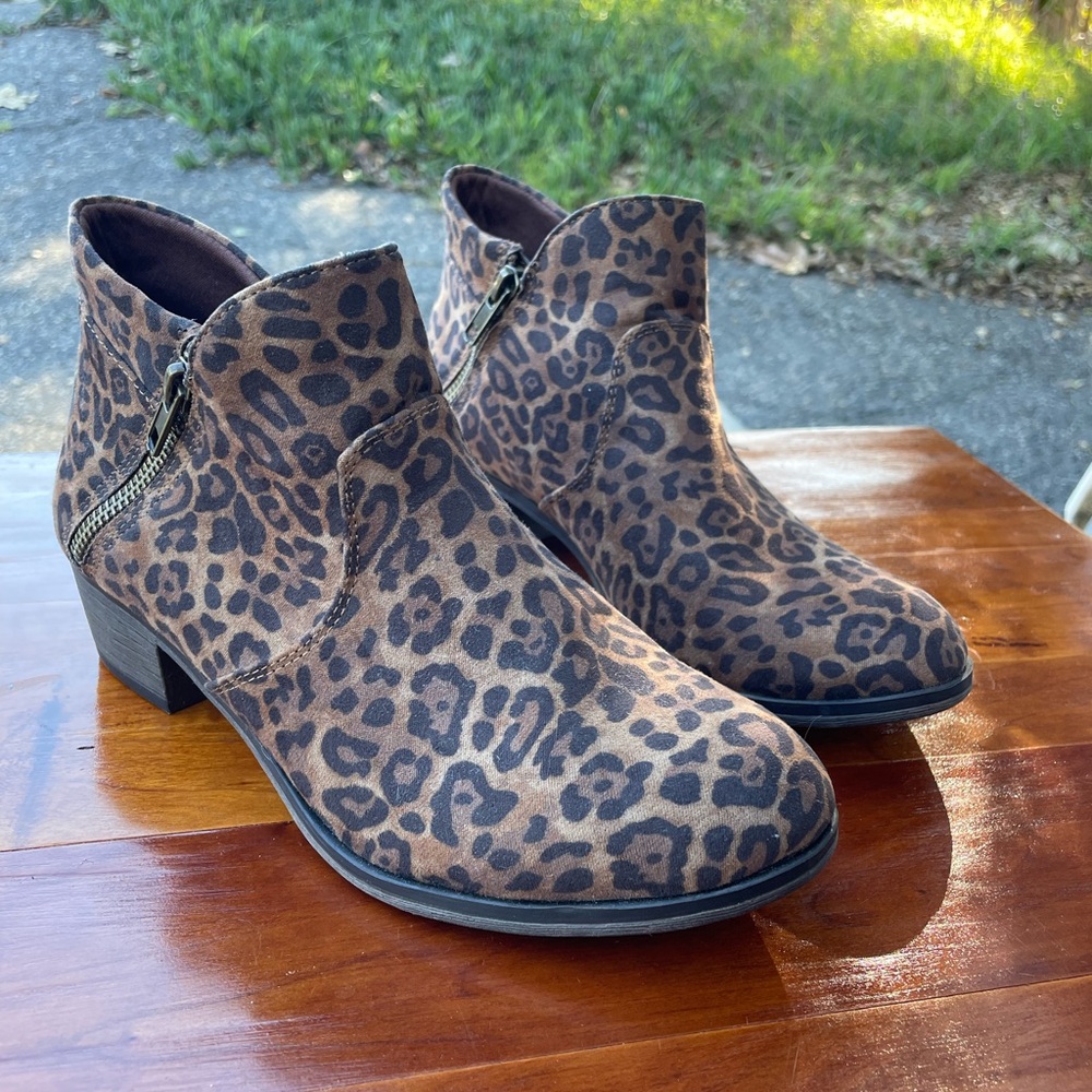 Leopard Print Ankle Boots size 7